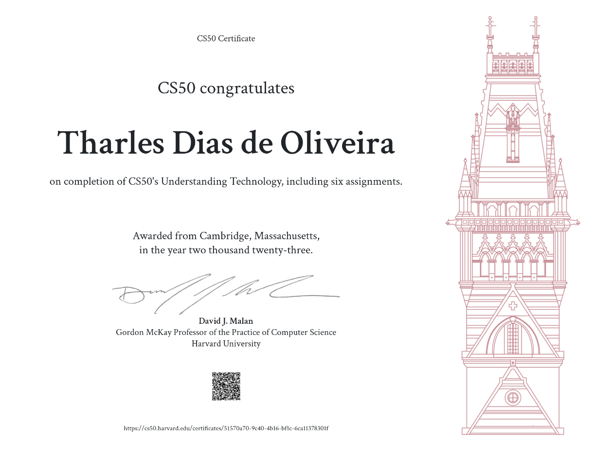 certificado de Harvard